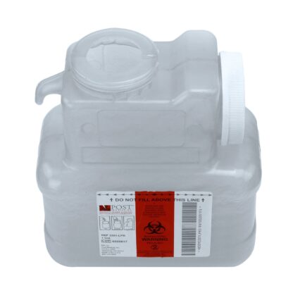 Back of 1 gallon clear container